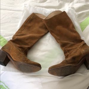 Frye suede cowboy boots